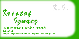 kristof ignacz business card
