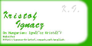 kristof ignacz business card